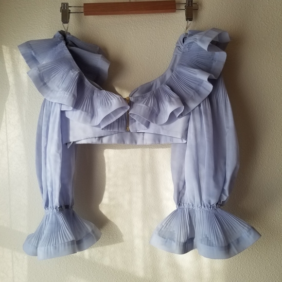 Zimmermann Lovestruck Cropped Bodice Periwinkle - Picture 3 of 7